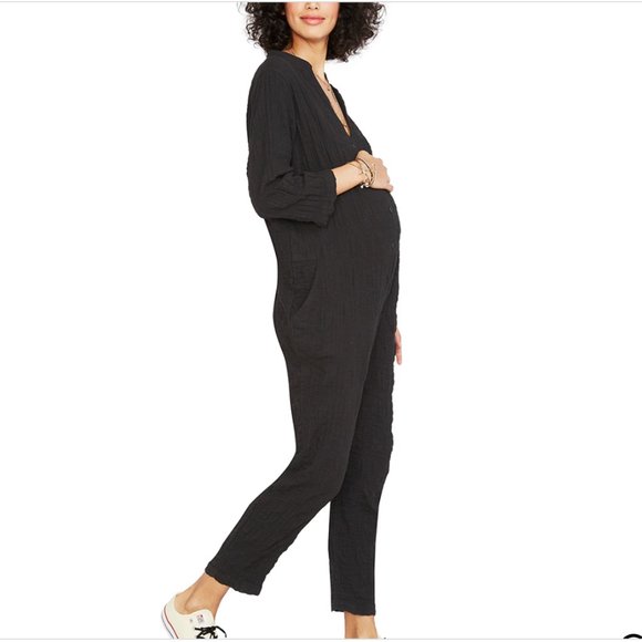 Hatch Pants - HATCH Maternity Taylor Jumpsuit in Black One Size